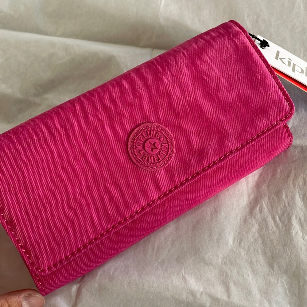 Kipling Shiny Pink Lakeisha long wallet